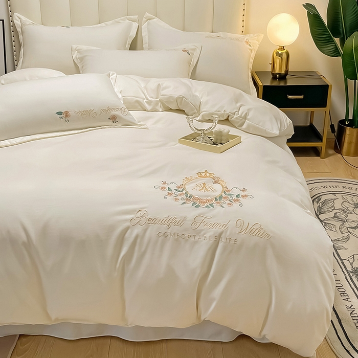 91家纺网 家纺一手货源 找家纺 （总）青泽家纺 2025新款水洗棉绣花磨毛四件套碳素磨毛床单款床笠款套件