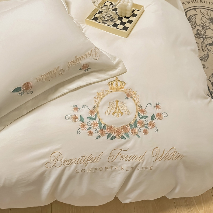 91家纺网 家纺一手货源 找家纺 （总）青泽家纺 2025新款水洗棉绣花磨毛四件套碳素磨毛床单款床笠款套件