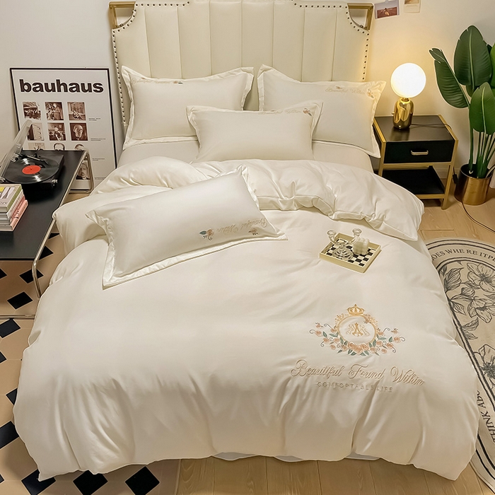 91家纺网 家纺一手货源 找家纺 （总）青泽家纺 2025新款水洗棉绣花磨毛四件套碳素磨毛床单款床笠款套件