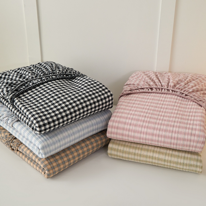 沐纯家居 2025新款A类全棉纯棉色织水洗棉加婴儿绒双面可用床笠-暖绒系列 组合图仅供参考不可下单