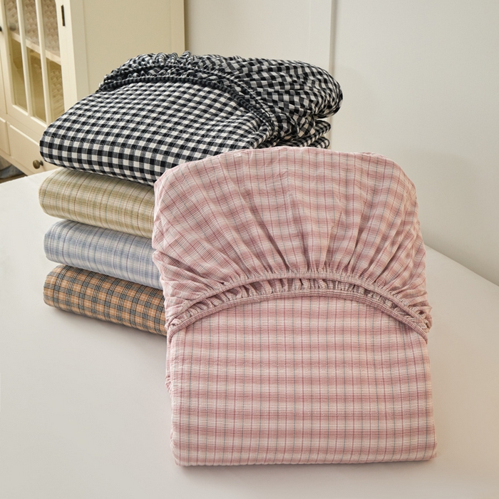 91家纺网 家纺一手货源 找家纺 沐纯家居 2025新款A类全棉纯棉色织水洗棉加婴儿绒双面可用床笠-暖绒系列 组合图仅供参考不可下单