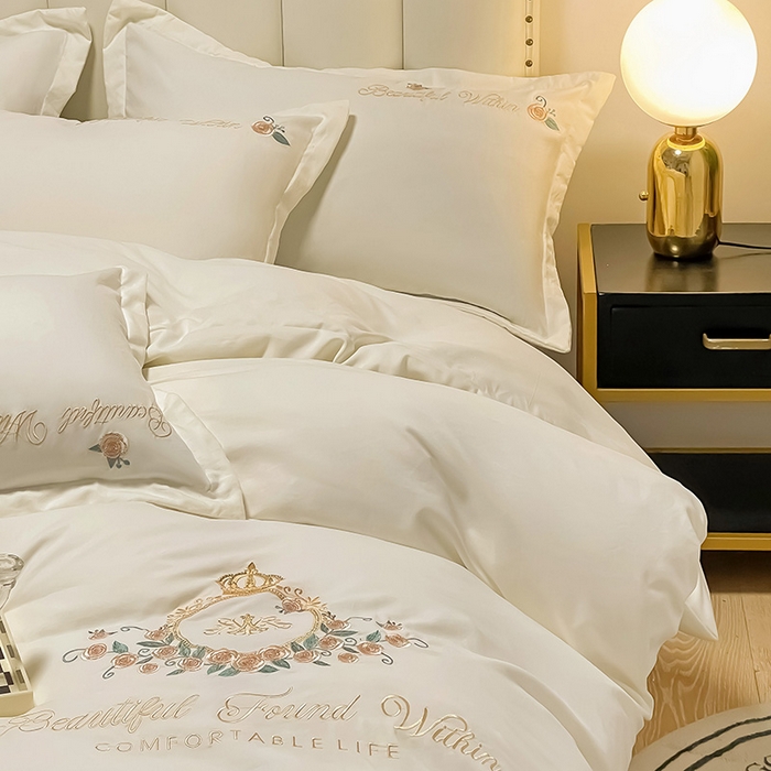 91家纺网 家纺一手货源 找家纺 （总）青泽家纺 2025新款水洗棉绣花磨毛四件套碳素磨毛床单款床笠款套件