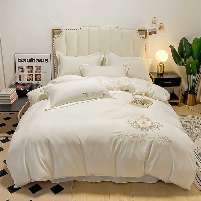 91家纺网 家纺一手货源 找家纺 （总）青泽家纺 2025新款水洗棉绣花磨毛四件套碳素磨毛床单款床笠款套件