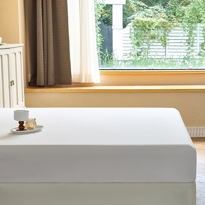 91家纺网 家纺一手货源 找家纺 青泽家纺 2025新款床笠单件防滑水洗棉床套罩床单全包席梦思床垫防尘保护罩 白色