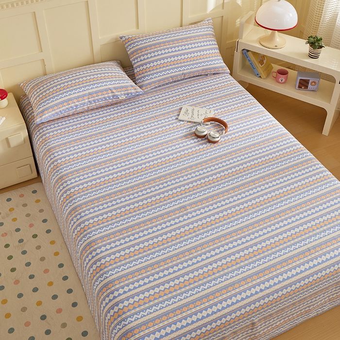 91家纺网 家纺一手货源 找家纺 （总）青泽家纺 2025年新款老粗布床单原棉三枚缎卡老粗布凉席三件套亚麻棉麻床单枕套