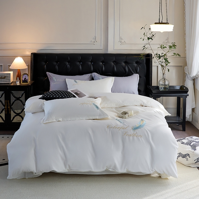 91家纺网 家纺一手货源 找家纺 （总）青泽家纺 2025新款水洗棉绣花磨毛四件套碳素磨毛床单款床笠款套件