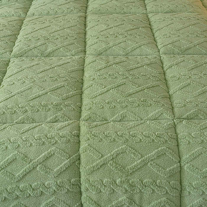91家纺网 家纺一手货源 找家纺 铺尚美家纺 2025春夏新款塔芙绒北极绒加厚冬被子被芯 芥末绿