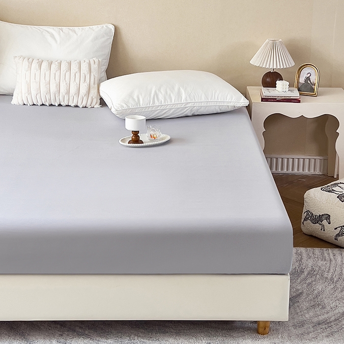 91家纺网 家纺一手货源 找家纺 青泽家纺 2025新款床笠单件防滑水洗棉床套罩床单全包席梦思床垫防尘保护罩 灰色