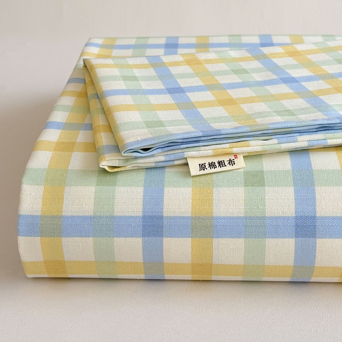 91家纺网 家纺一手货源 找家纺 （总）青泽家纺 2025年新款老粗布床单原棉三枚缎卡老粗布凉席三件套亚麻棉麻床单枕套