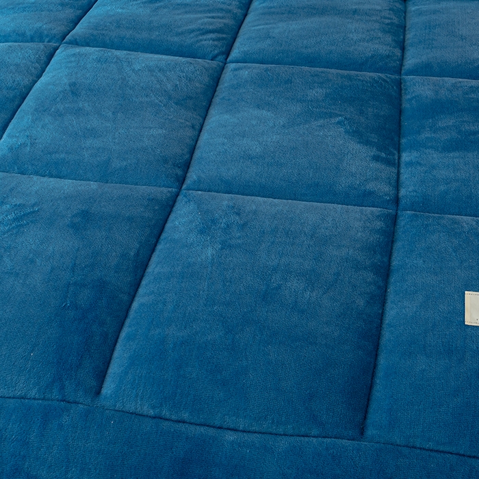 91家纺网 家纺一手货源 找家纺 铺尚美家纺 2025春夏新款跨境电商爆款秋冬新款牛奶绒羊羔绒保暖加厚冬被牛奶绒被子被芯 宾利蓝