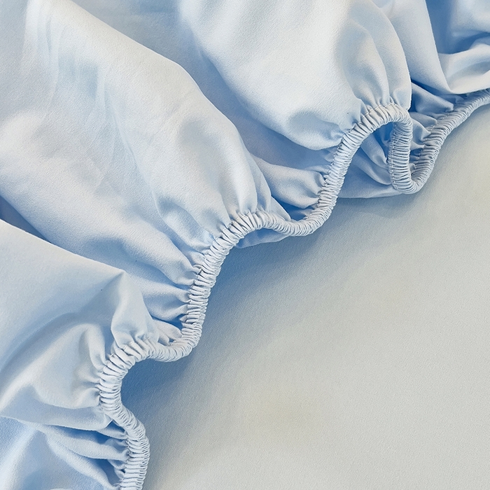 91家纺网 家纺一手货源 找家纺 青泽家纺 2025新款床笠单件防滑水洗棉床套罩床单全包席梦思床垫防尘保护罩 天蓝