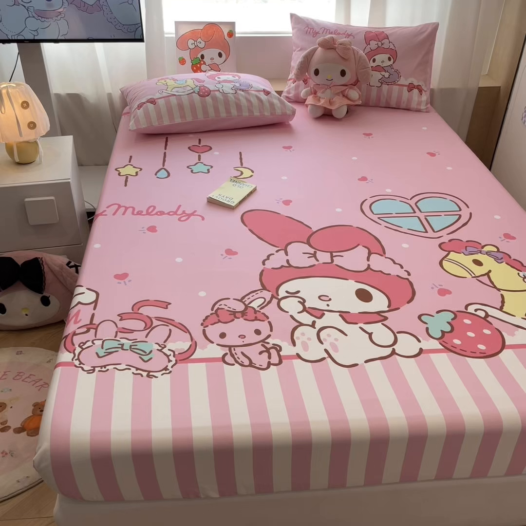 91家纺网 家纺一手货源 找家纺 （总）暮思家居 2025新款正版授权三丽鸥大阪全棉数码印花纯棉单品床笠床笠单件单床笠（专版花型）