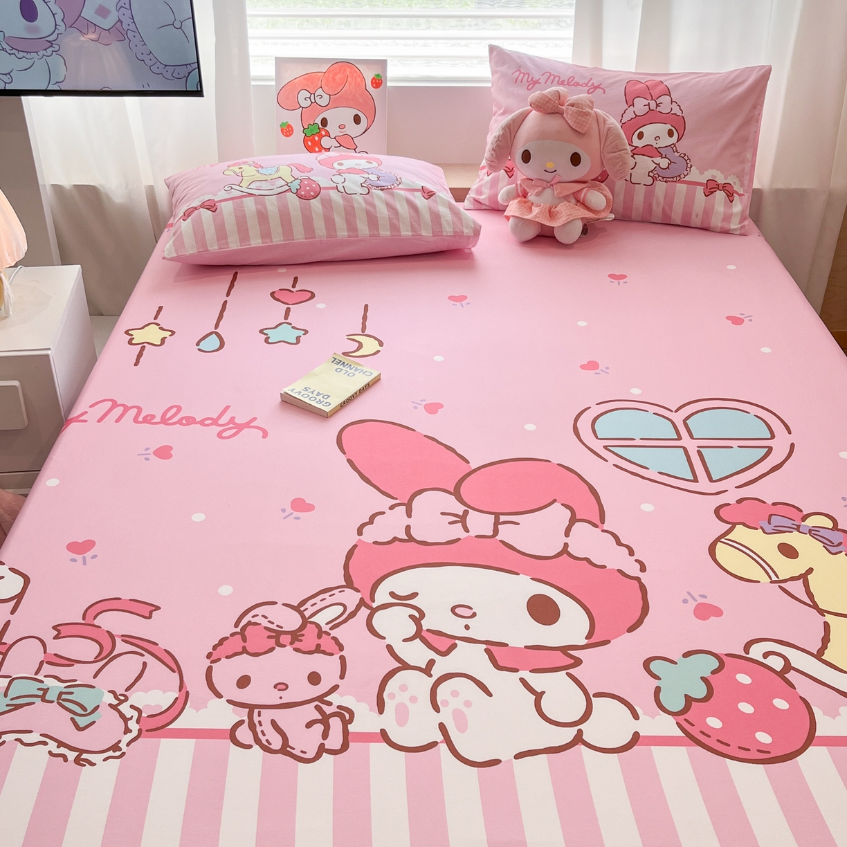 91家纺网 家纺一手货源 找家纺 （总）暮思家居 2025新款正版授权三丽鸥大阪全棉数码印花纯棉单品床笠床笠单件单床笠（专版花型）