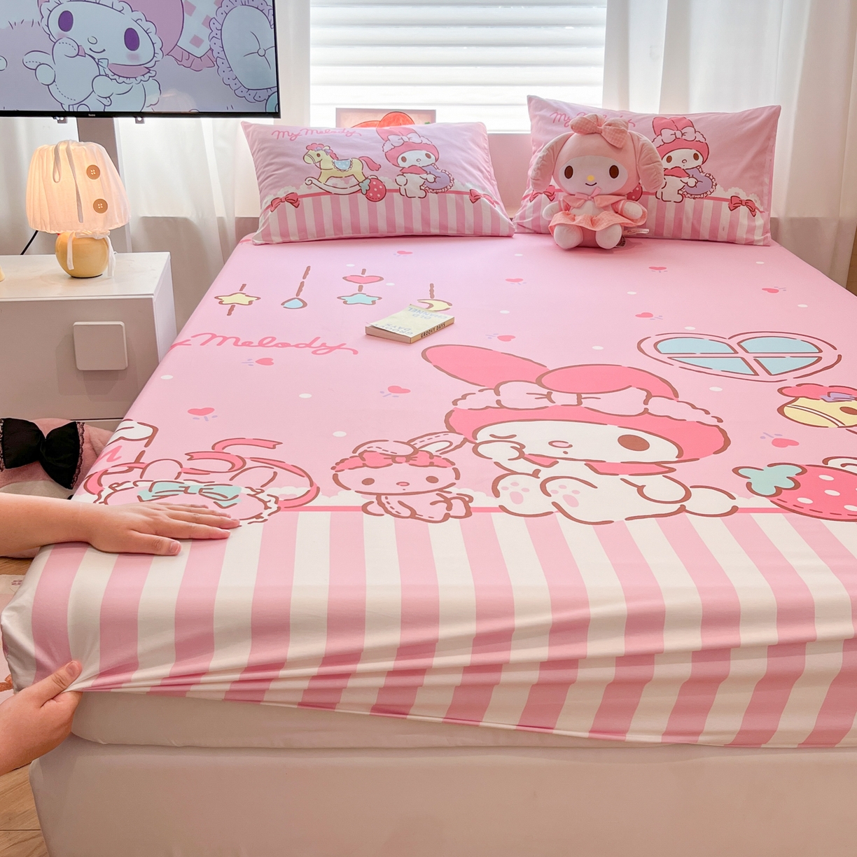 91家纺网 家纺一手货源 找家纺 （总）暮思家居 2025新款正版授权三丽鸥大阪全棉数码印花纯棉单品床笠床笠单件单床笠（专版花型）