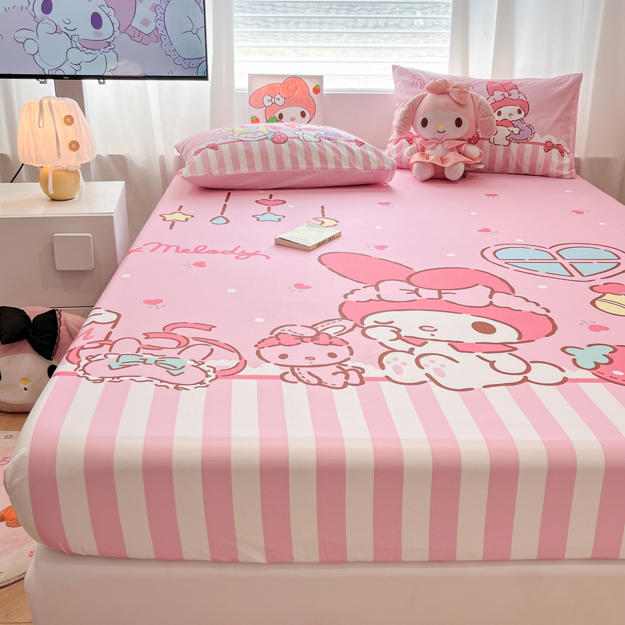 91家纺网 家纺一手货源 找家纺 （总）暮思家居 2025新款正版授权三丽鸥大阪全棉数码印花纯棉单品床笠床笠单件单床笠（专版花型）