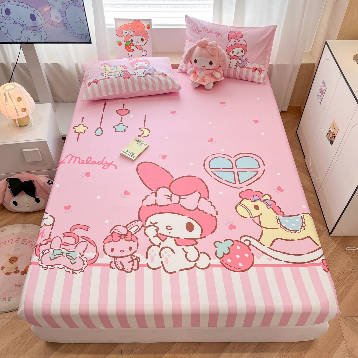 91家纺网 家纺一手货源 找家纺 （总）暮思家居 2025新款正版授权三丽鸥大阪全棉数码印花纯棉单品床笠床笠单件单床笠（专版花型）