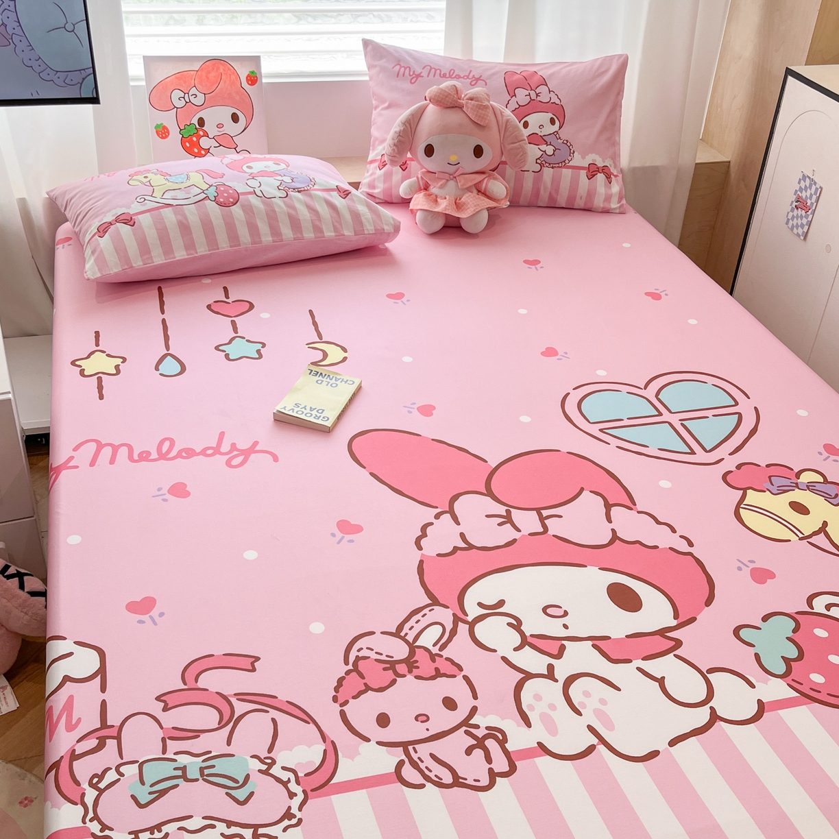 91家纺网 家纺一手货源 找家纺 （总）暮思家居 2025新款正版授权三丽鸥大阪全棉数码印花纯棉单品床笠床笠单件单床笠（专版花型）