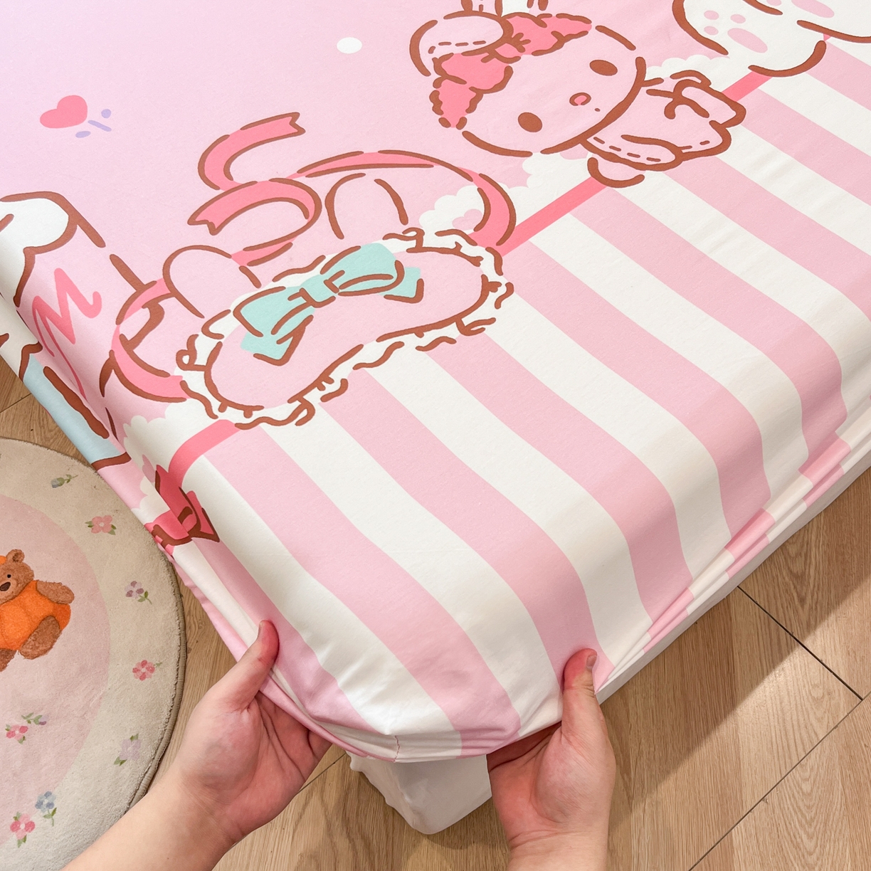 91家纺网 家纺一手货源 找家纺 （总）暮思家居 2025新款正版授权三丽鸥大阪全棉数码印花纯棉单品床笠床笠单件单床笠（专版花型）