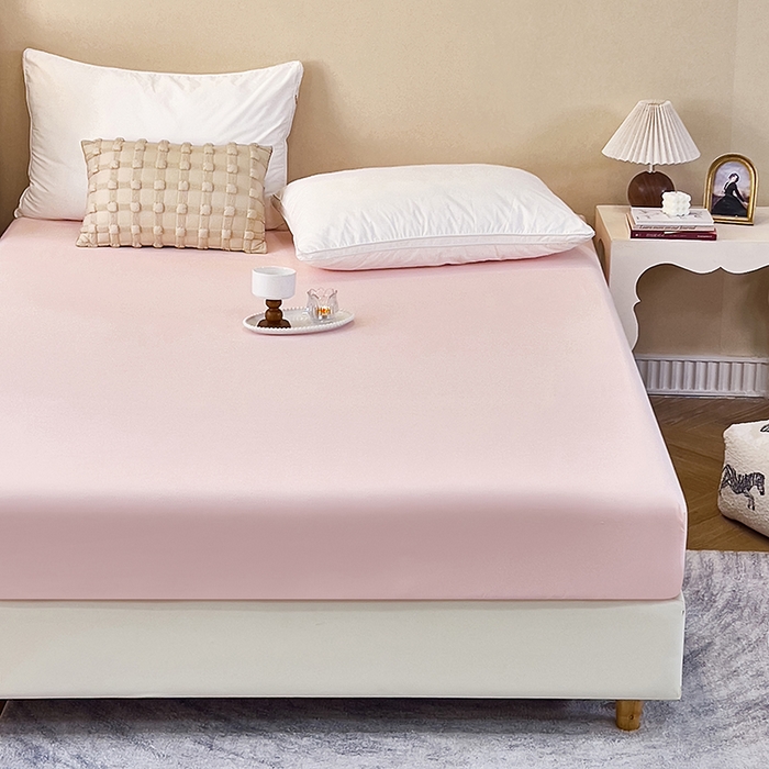 91家纺网 家纺一手货源 找家纺 青泽家纺 2025新款床笠单件防滑水洗棉床套罩床单全包席梦思床垫防尘保护罩 玉色