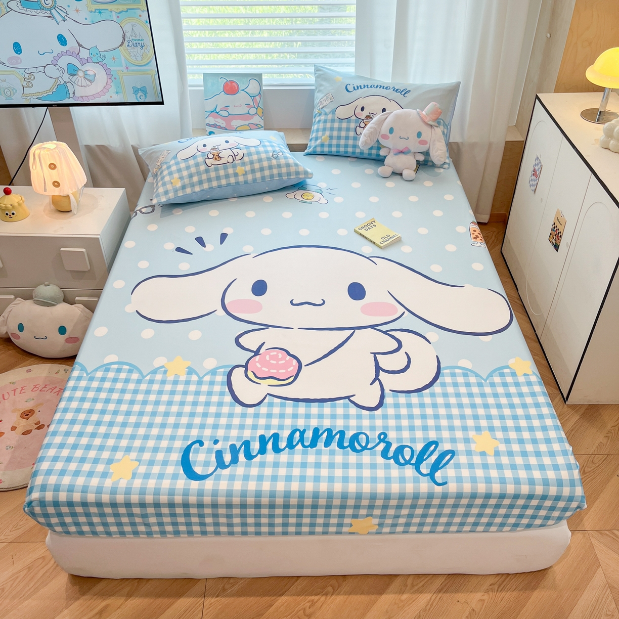 91家纺网 家纺一手货源 找家纺 （总）暮思家居 2025新款正版授权三丽鸥大阪全棉数码印花纯棉单品床笠床笠单件单床笠（专版花型）