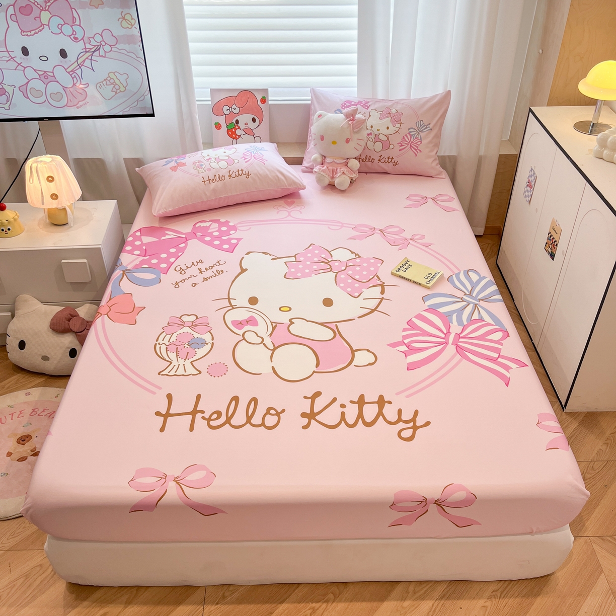 91家纺网 家纺一手货源 找家纺 （总）暮思家居 2025新款正版授权三丽鸥大阪全棉数码印花纯棉单品床笠床笠单件单床笠（专版花型）