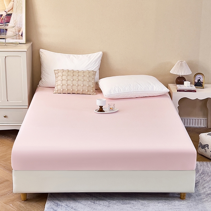 91家纺网 家纺一手货源 找家纺 青泽家纺 2025新款床笠单件防滑水洗棉床套罩床单全包席梦思床垫防尘保护罩 玉色