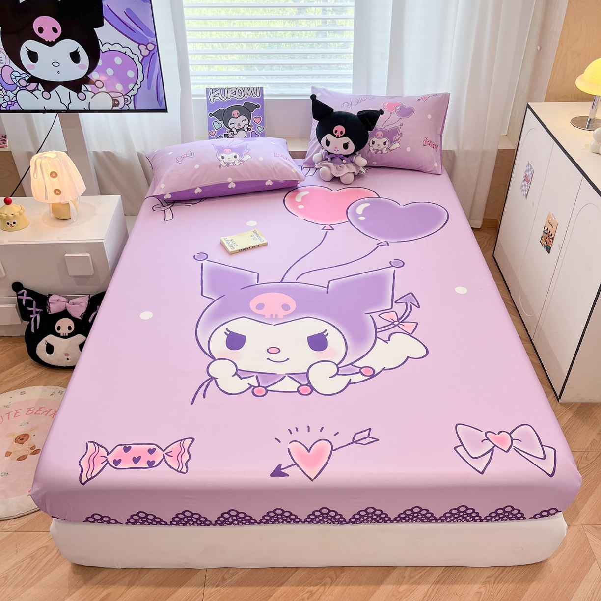 91家纺网 家纺一手货源 找家纺 （总）暮思家居 2025新款正版授权三丽鸥大阪全棉数码印花纯棉单品床笠床笠单件单床笠（专版花型）