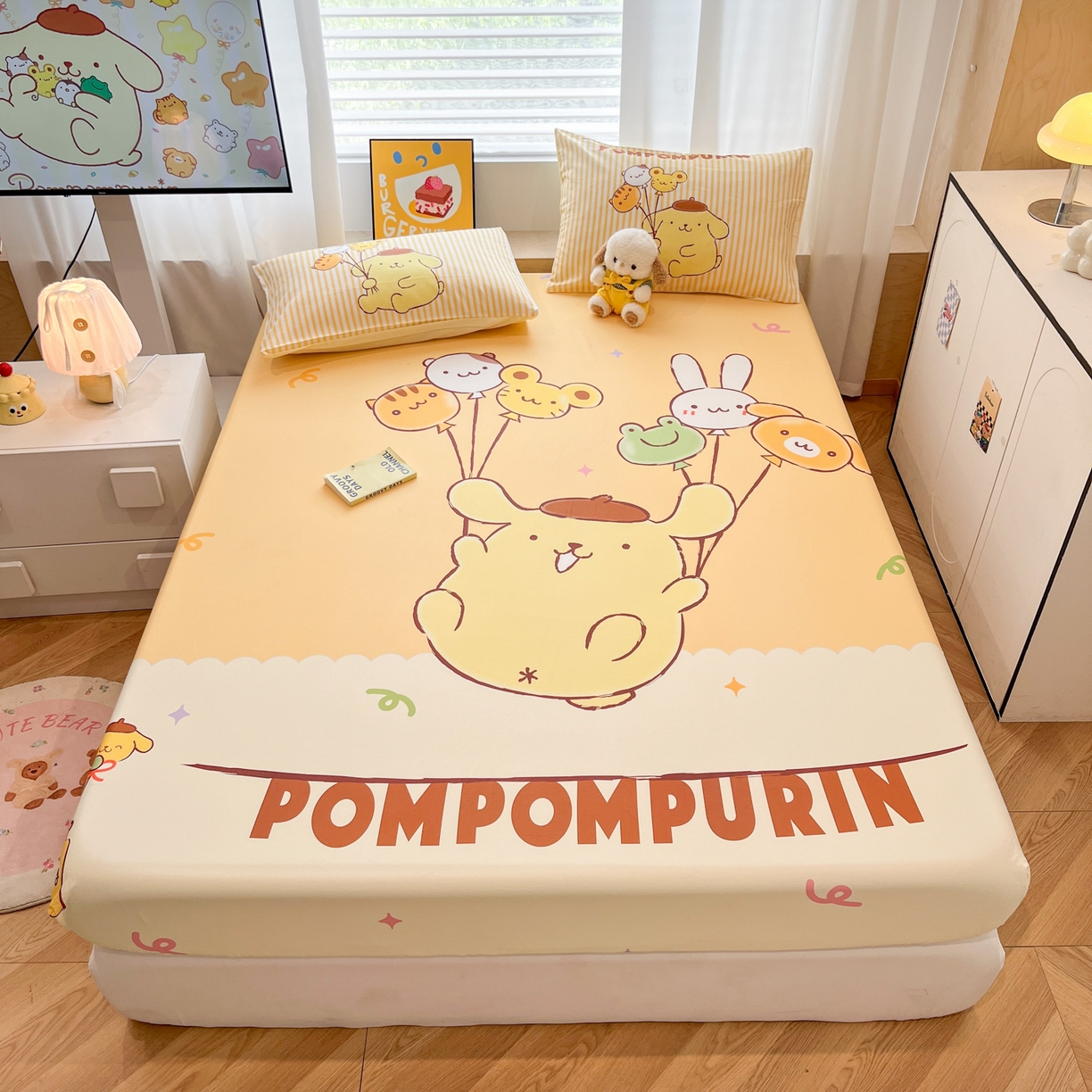 91家纺网 家纺一手货源 找家纺 （总）暮思家居 2025新款正版授权三丽鸥大阪全棉数码印花纯棉单品床笠床笠单件单床笠（专版花型）