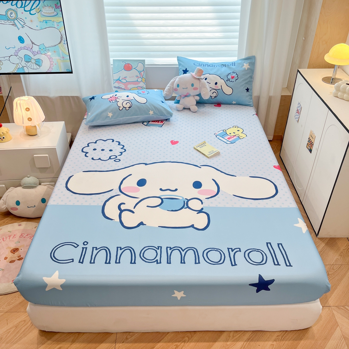 91家纺网 家纺一手货源 找家纺 （总）暮思家居 2025新款正版授权三丽鸥大阪全棉数码印花纯棉单品床笠床笠单件单床笠（专版花型）