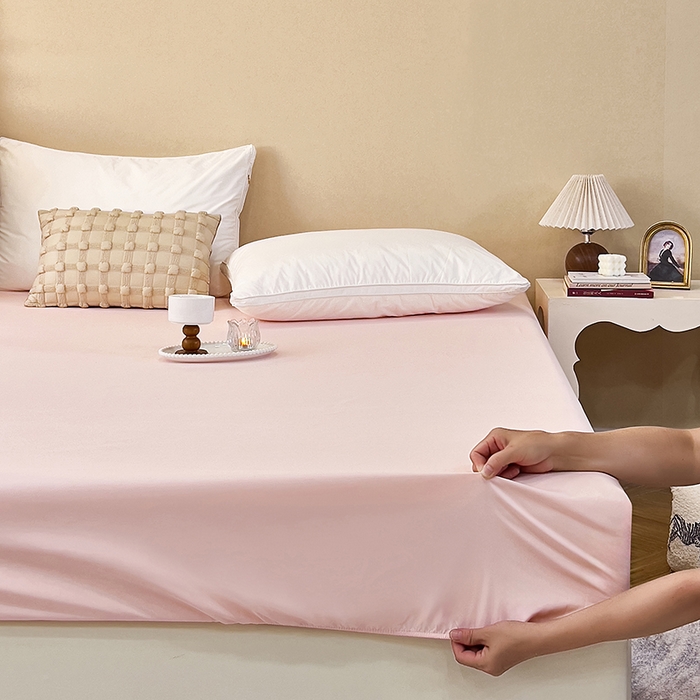 91家纺网 家纺一手货源 找家纺 青泽家纺 2025新款床笠单件防滑水洗棉床套罩床单全包席梦思床垫防尘保护罩 玉色