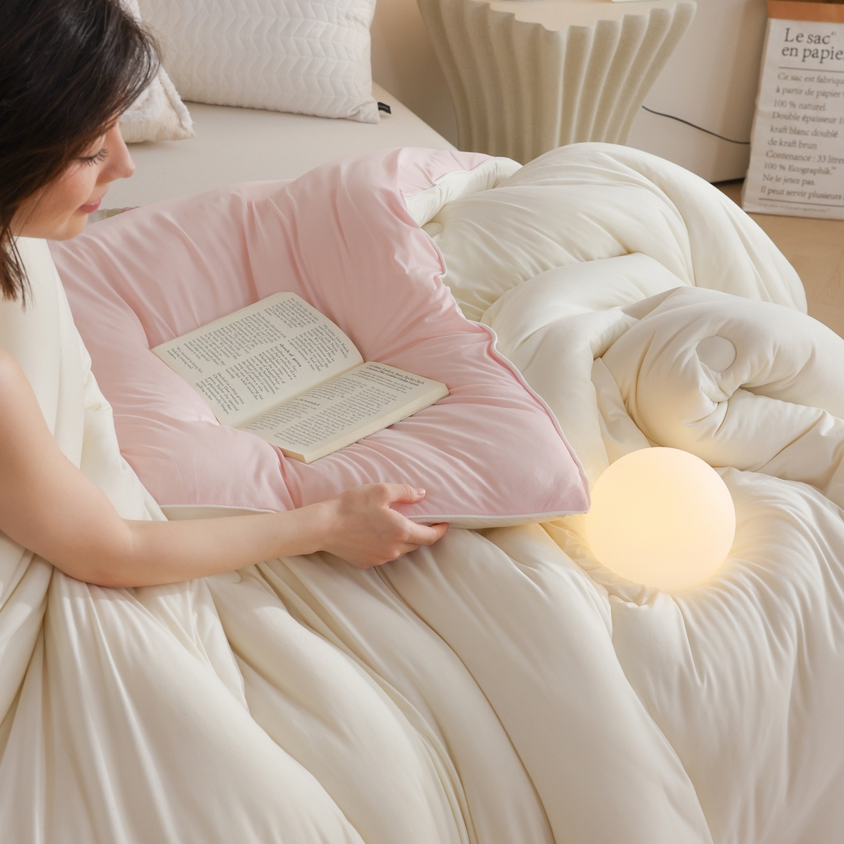 91家纺网 家纺一手货源 找家纺 益多眠 2026新款针织棉牛奶被针织被大豆被秋冬被学生被子被芯纯色被子 牛奶针织被--奶白粉