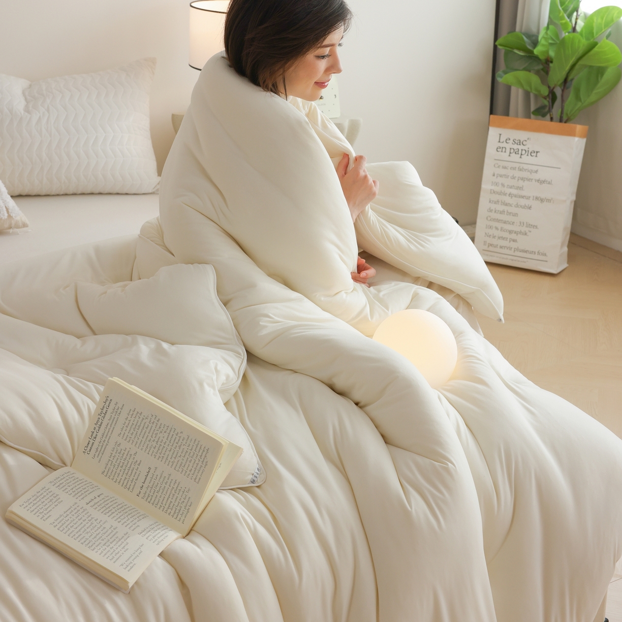 91家纺网 家纺一手货源 找家纺 益多眠 2026新款针织棉牛奶被针织被大豆被秋冬被学生被子被芯纯色被子 牛奶针织被--奶昔白