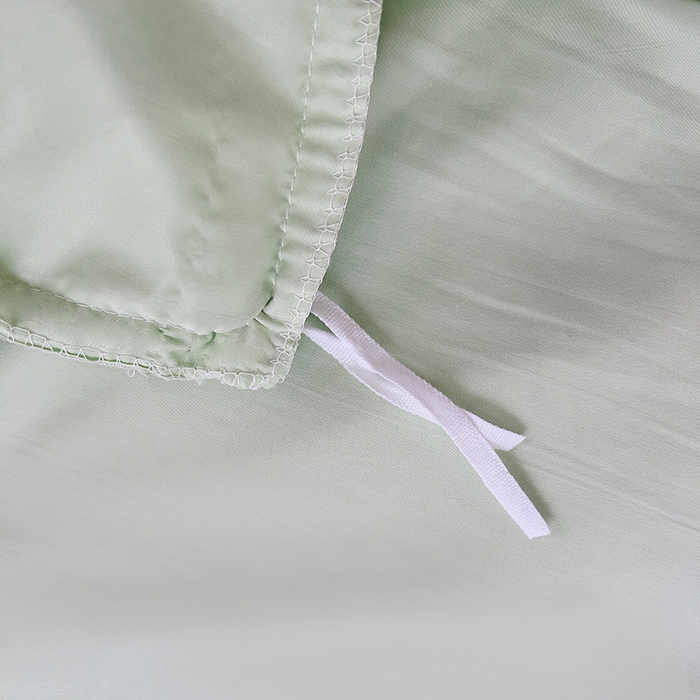 91家纺网 家纺一手货源 找家纺 青泽家纺 2025新款母婴级ins风韩版绣花荷叶边水洗棉磨毛四件套 安娜公主绿