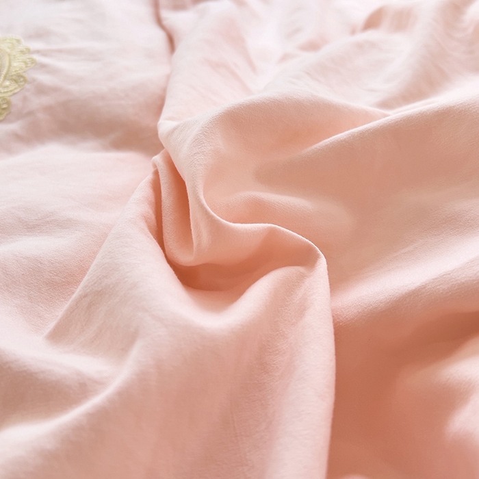 91家纺网 家纺一手货源 找家纺 青泽家纺 2025新款母婴级ins风韩版绣花荷叶边水洗棉磨毛四件套 安娜公主玉