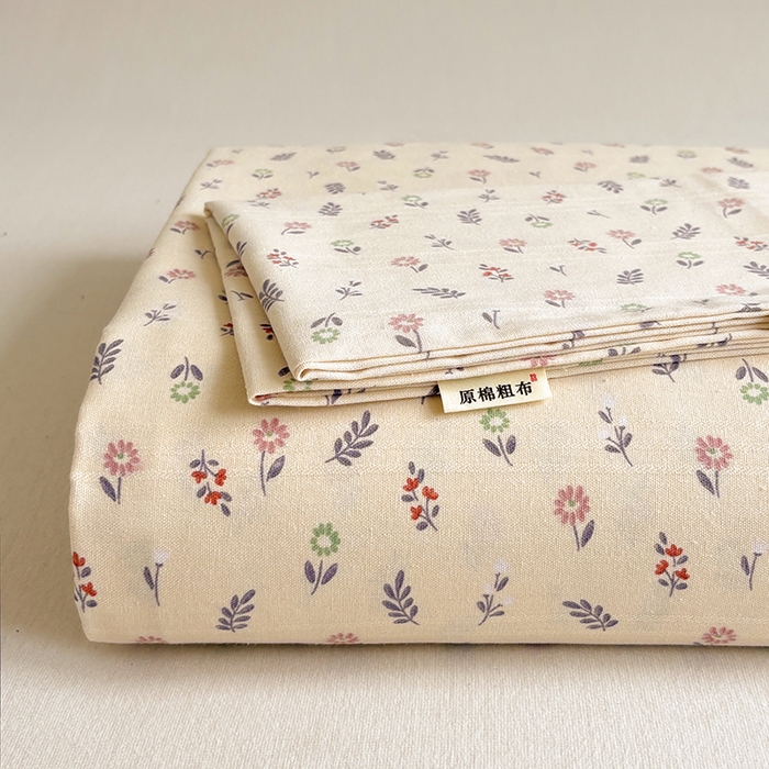 91家纺网 家纺一手货源 找家纺 （总）青泽家纺 2025年新款老粗布床单原棉三枚缎卡老粗布凉席三件套亚麻棉麻床单枕套