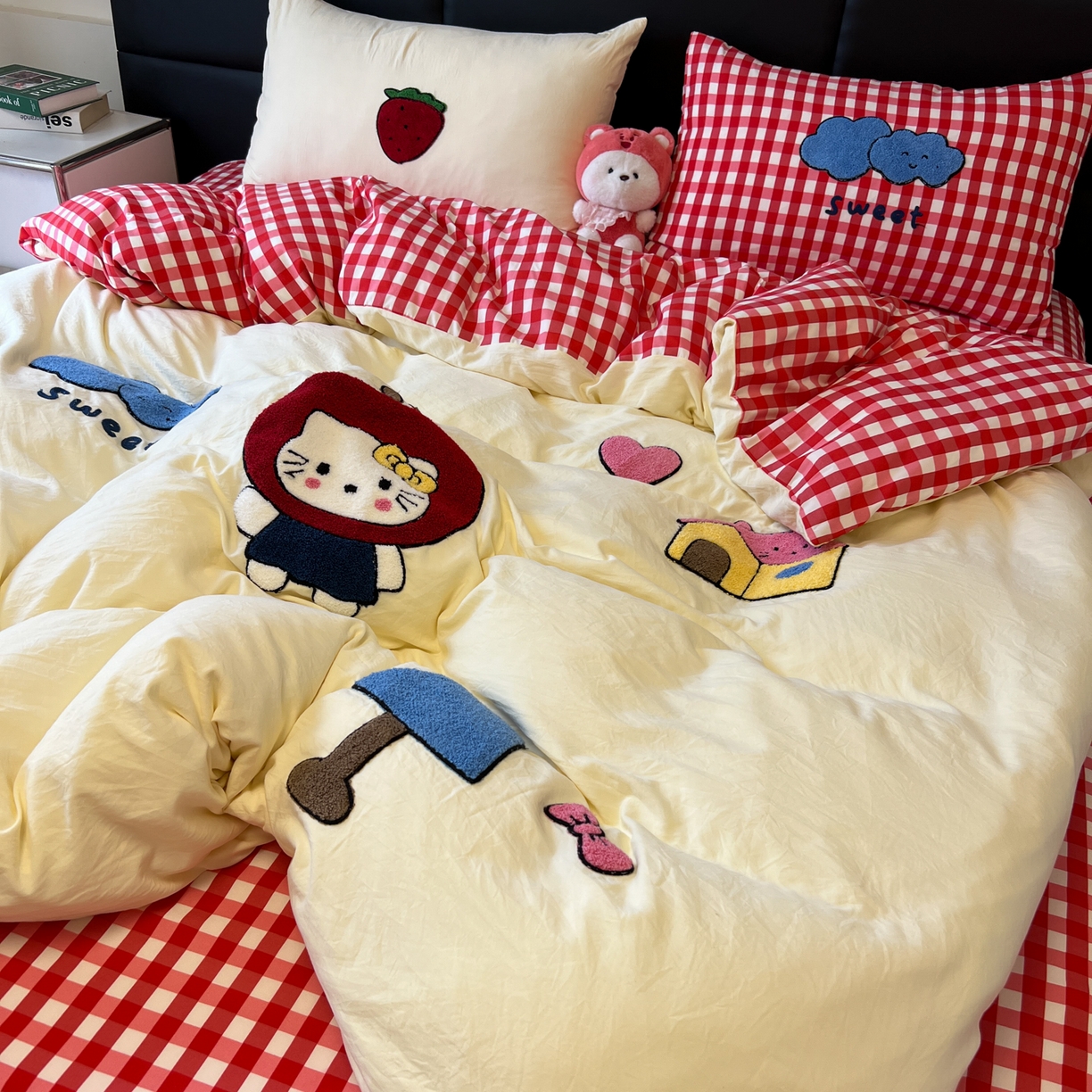 91家纺网 家纺一手货源 找家纺 （总）盼季家纺 2025新款卡通水洗棉毛巾绣四件套