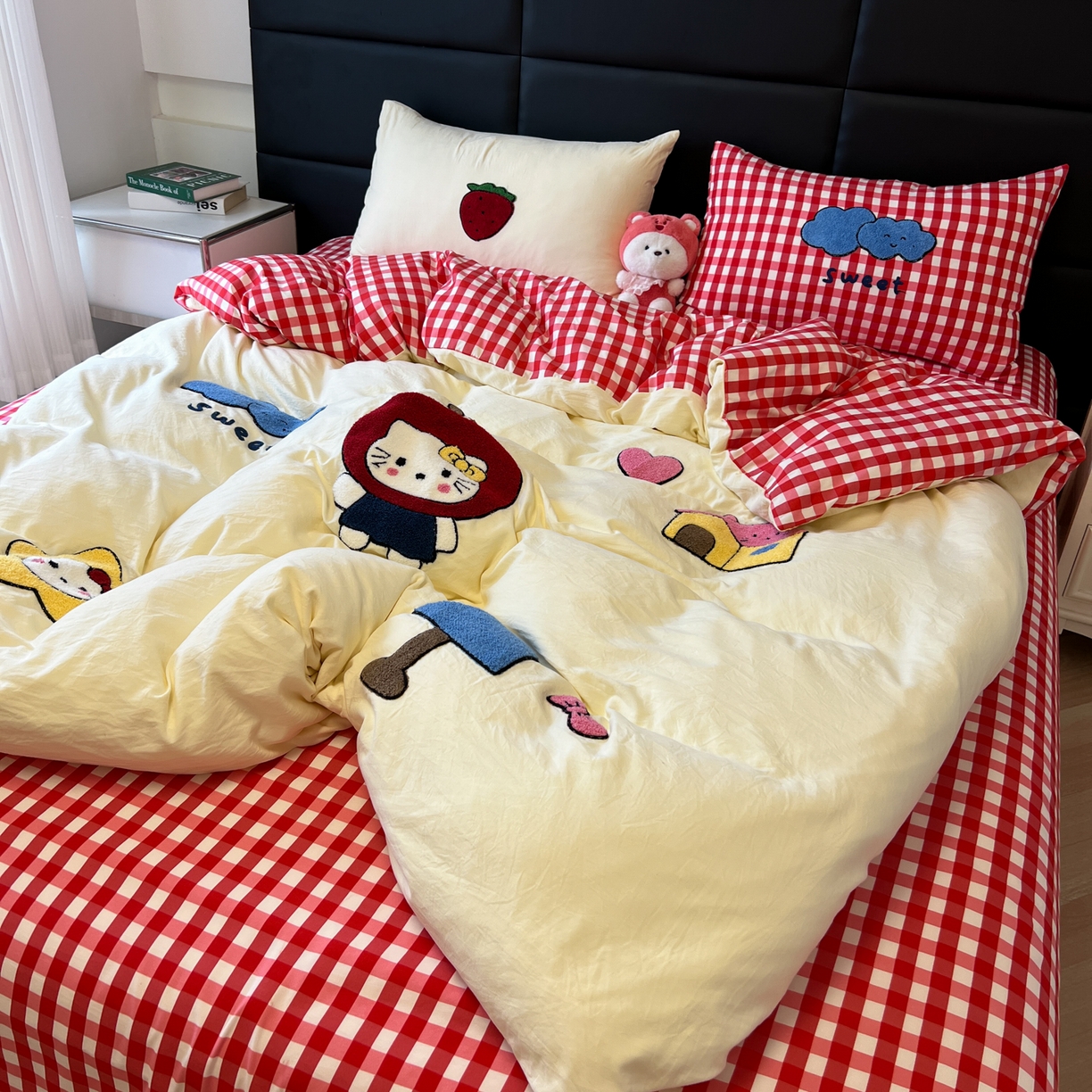 91家纺网 家纺一手货源 找家纺 （总）盼季家纺 2025新款卡通水洗棉毛巾绣四件套