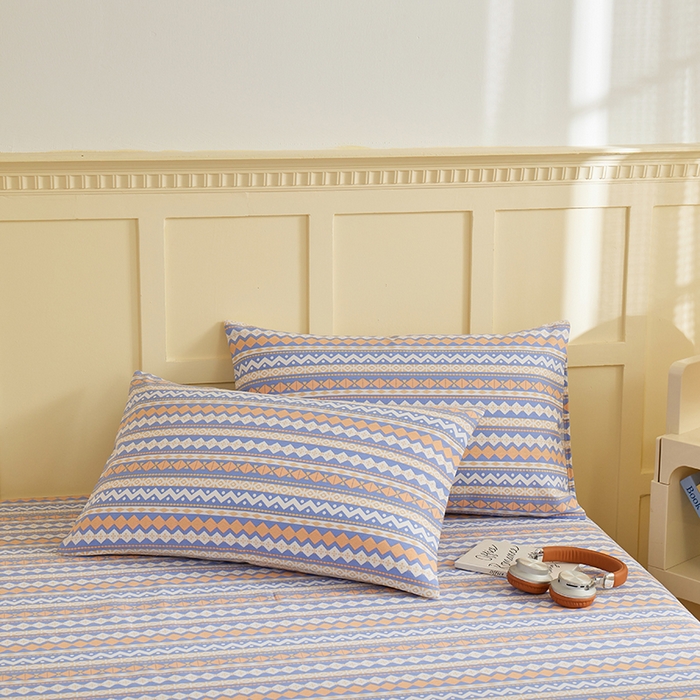 91家纺网 家纺一手货源 找家纺 青泽家纺 2025年新款老粗布床单原棉三枚缎卡老粗布凉席三件套亚麻棉麻床单枕套 波西米亚