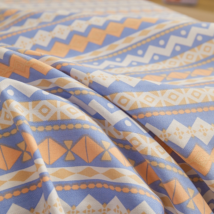 91家纺网 家纺一手货源 找家纺 青泽家纺 2025年新款老粗布床单原棉三枚缎卡老粗布凉席三件套亚麻棉麻床单枕套 波西米亚