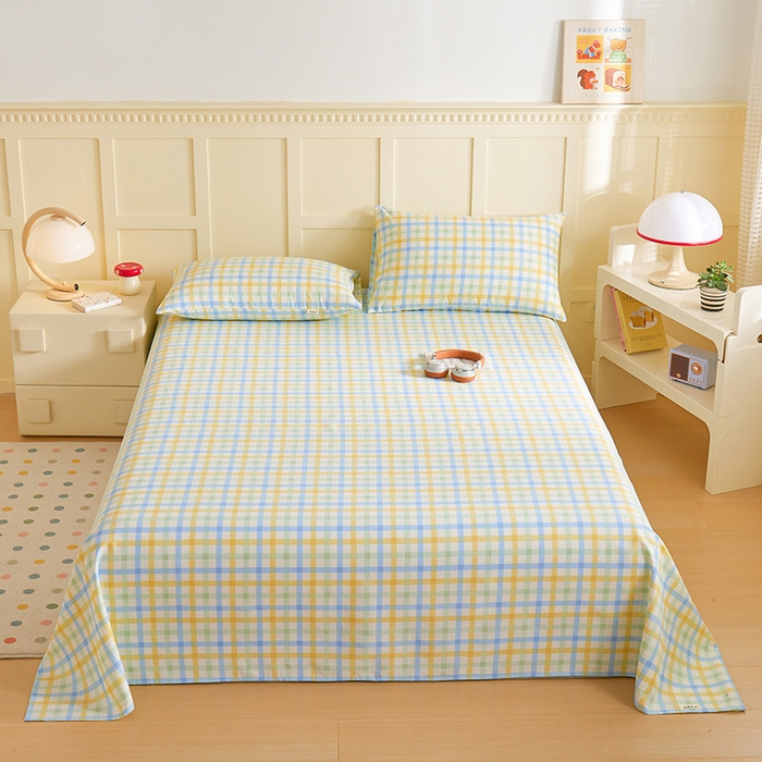 91家纺网 家纺一手货源 找家纺 青泽家纺 2025年新款老粗布床单原棉三枚缎卡老粗布凉席三件套亚麻棉麻床单枕套 格调