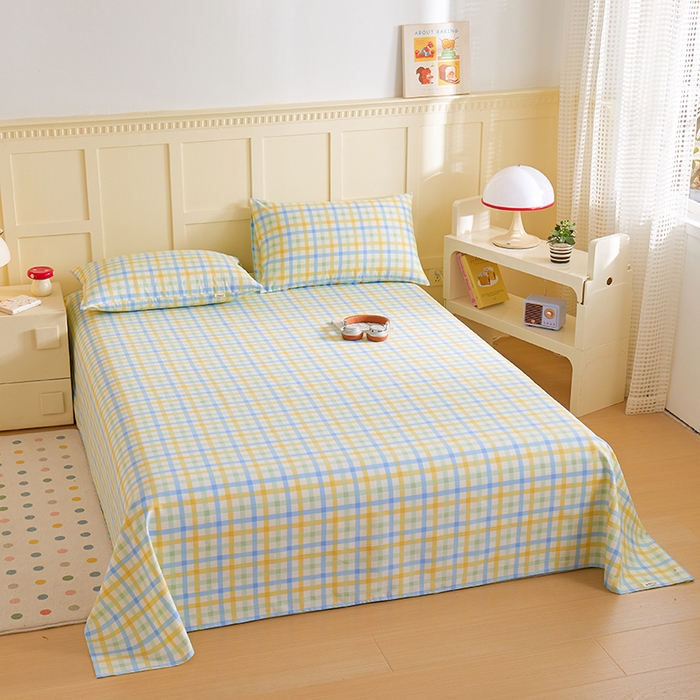 91家纺网 家纺一手货源 找家纺 青泽家纺 2025年新款老粗布床单原棉三枚缎卡老粗布凉席三件套亚麻棉麻床单枕套 格调