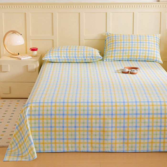 91家纺网 家纺一手货源 找家纺 青泽家纺 2025年新款老粗布床单原棉三枚缎卡老粗布凉席三件套亚麻棉麻床单枕套 格调