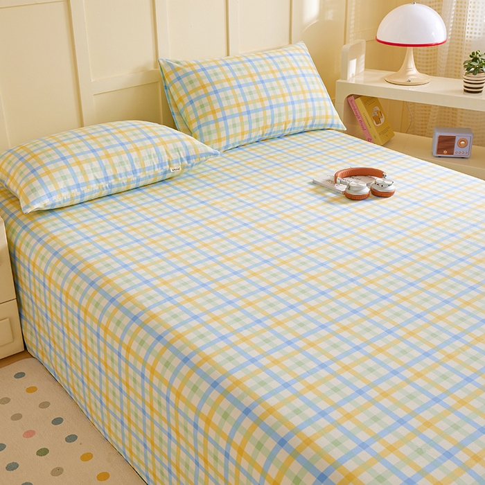 91家纺网 家纺一手货源 找家纺 青泽家纺 2025年新款老粗布床单原棉三枚缎卡老粗布凉席三件套亚麻棉麻床单枕套 格调