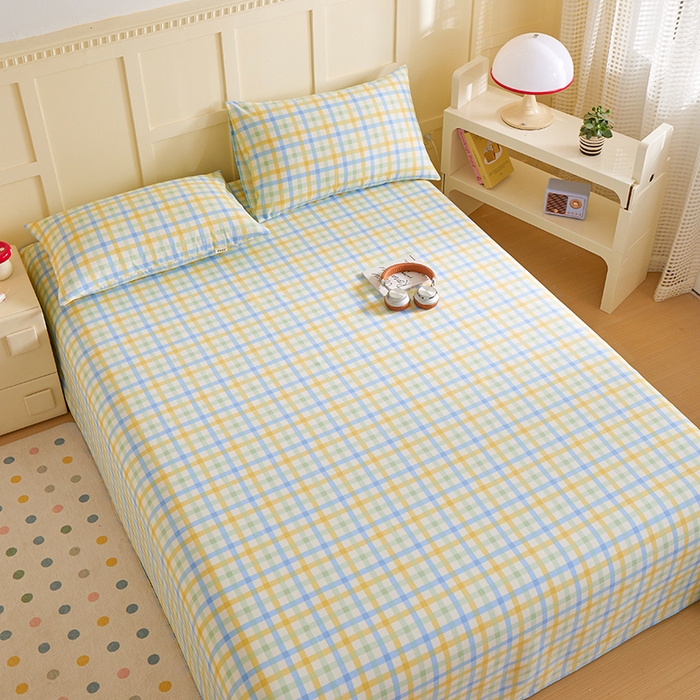 91家纺网 家纺一手货源 找家纺 青泽家纺 2025年新款老粗布床单原棉三枚缎卡老粗布凉席三件套亚麻棉麻床单枕套 格调