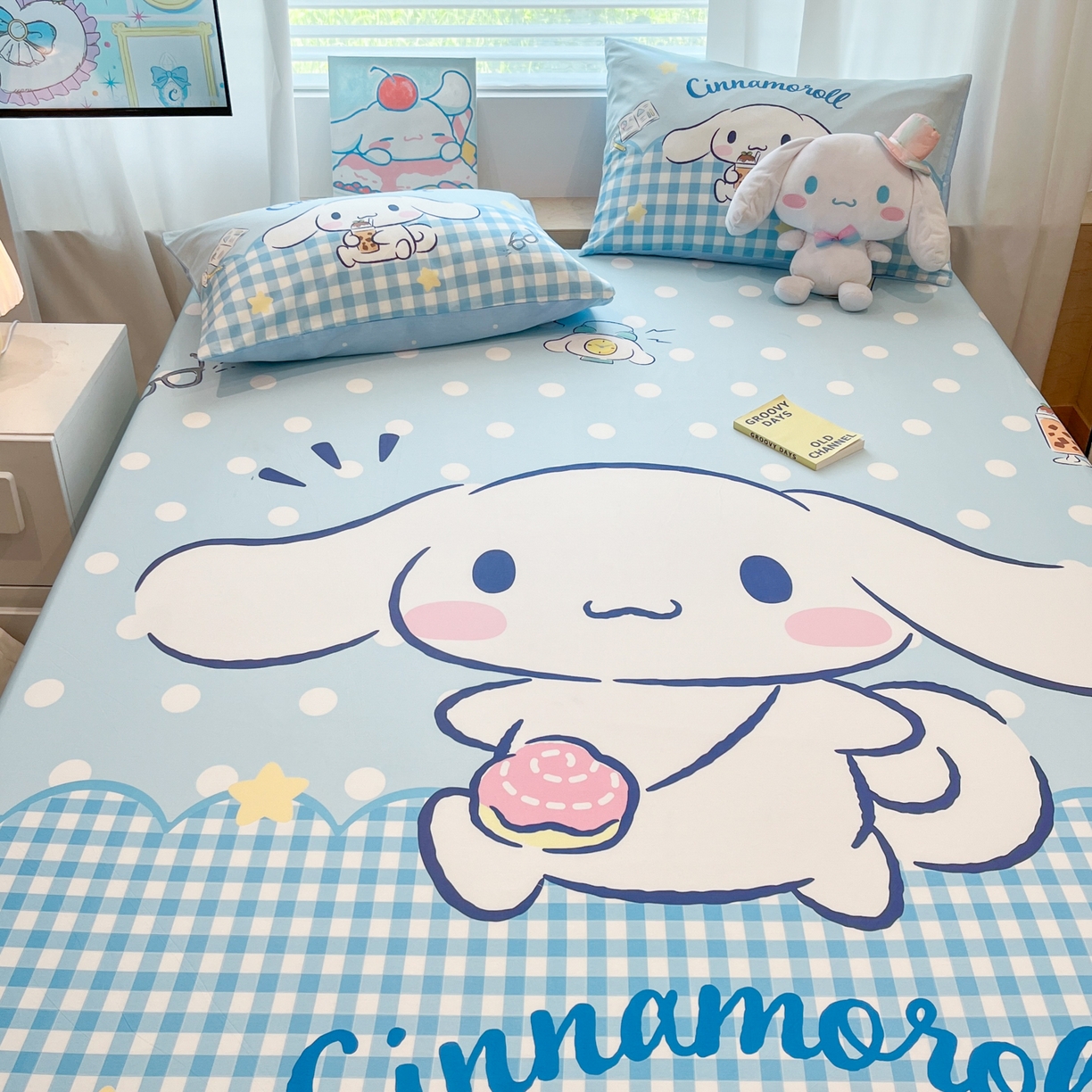 91家纺网 家纺一手货源 找家纺 暮思家居 2025新款正版授权三丽鸥大阪全棉数码印花纯棉单品床笠床笠单件单床笠（专版花型） 棉A版-快乐玉桂狗