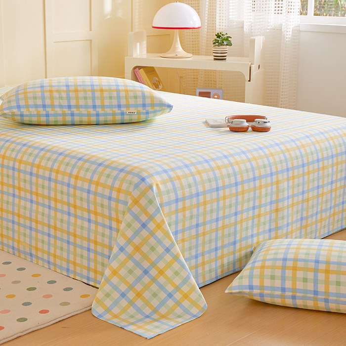 91家纺网 家纺一手货源 找家纺 青泽家纺 2025年新款老粗布床单原棉三枚缎卡老粗布凉席三件套亚麻棉麻床单枕套 格调