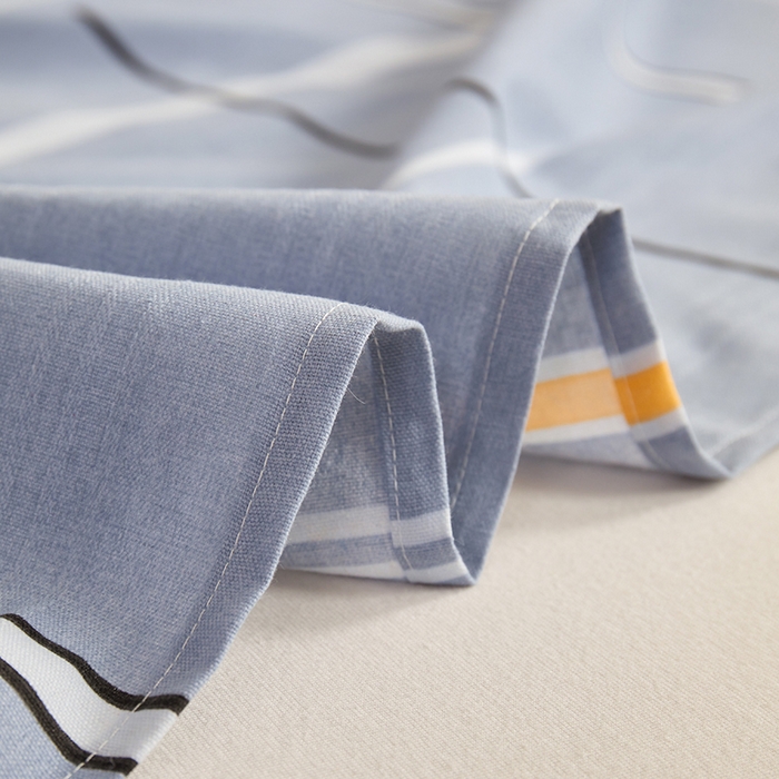 91家纺网 家纺一手货源 找家纺 青泽家纺 2025年新款老粗布床单原棉三枚缎卡老粗布凉席三件套亚麻棉麻床单枕套 灰大格