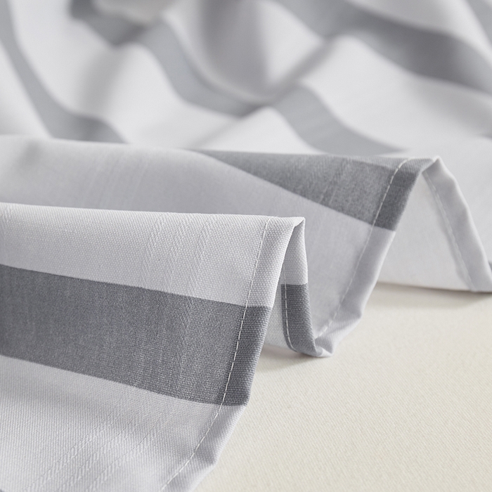 91家纺网 家纺一手货源 找家纺 青泽家纺 2025年新款老粗布床单原棉三枚缎卡老粗布凉席三件套亚麻棉麻床单枕套 灰竖条