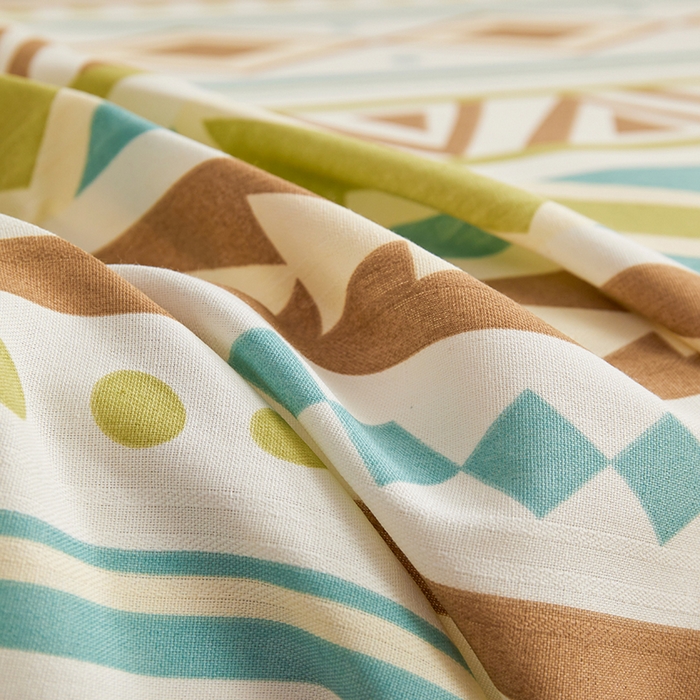 91家纺网 家纺一手货源 找家纺 青泽家纺 2025年新款老粗布床单原棉三枚缎卡老粗布凉席三件套亚麻棉麻床单枕套 几何