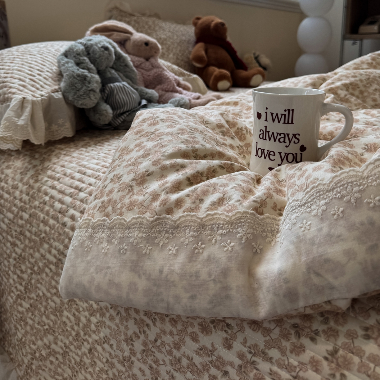 91家纺网 家纺一手货源 找家纺 一加一 2025新款田园风全棉纯棉双层纱床盖冬被被子被芯四件套 秋之寄语